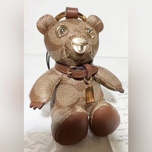 COACH Bear Charm Khaki/Saddle Gold Tone C1012